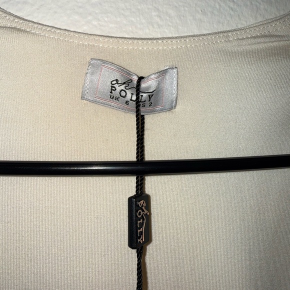 Oh Polly! Square neck midi dress in Ivory size 2 - Picture 3 of 8